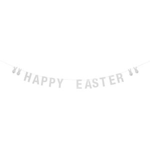 Bílá papírová girlanda Bloomingville Happy Easter, délka 200 cm