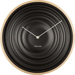 Černé nástěnné hodiny Karlsson Ribble, ø 31 cm