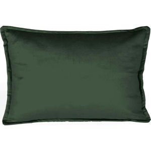 Tmavě zelený sametový polštář Velvet Atelier Dark, 50 x 35 cm