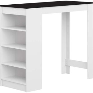 Bílý barový stůl s černou deskou 115x50 cm Aravis - TemaHome France