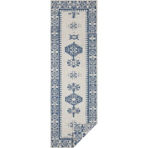 Modro-krémový venkovní koberec Bougari Duque, 80 x 250 cm