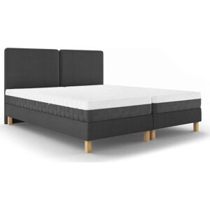 Tmavě šedá čalouněná dvoulůžková postel s roštem 160x200 cm Lotus – Mazzini Beds