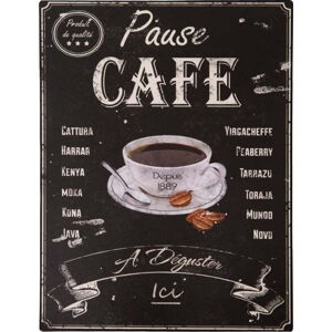 Plechová cedule Antic Line Pause Café, 25 x 33 cm