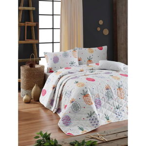 Dětský přehoz přes postel se 2 povlaky na polštář z ranforce bavlny EnLora Home Iva, 225 x 240 cm