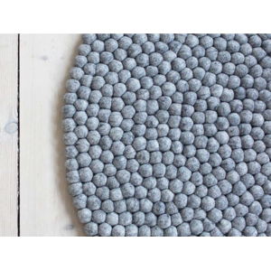 Ocelově šedý kuličkový vlněný koberec Wooldot Ball Rugs, ⌀ 120 cm
