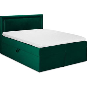 Zelená sametová dvoulůžková postel Mazzini Beds Yucca, 160 x 200 cm