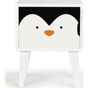 Dětský dřevěný noční stolek Little Nice Things Penguin