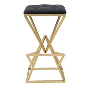 Sametová barová židle v černo-zlaté barvě 75 cm Piramid – Mauro Ferretti
