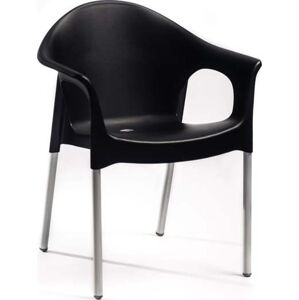 Černá plastová zahradní židle Lisa - Rojaplast