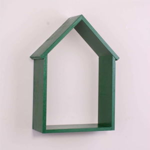 Zelená dřevěná nástěnná polička North Carolina Scandinavian Home Decors House
