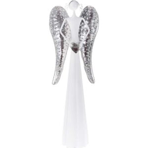 Kovová soška anděla s LED světlem Dakls, výška 49 cm