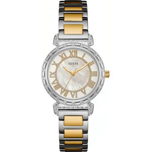 Dámské hodinky ve stříbrno-zlaté barvě s páskem z nerezové oceli Guess W0831L3