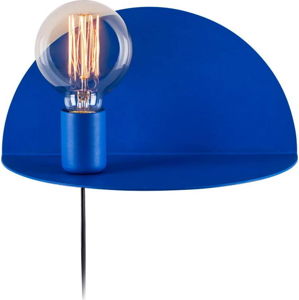 Modrá nástěnná lampa s poličkou Shelfie Anna, výška 15 cm