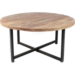 Černý konferenční stolek s deskou z mangového dřeva LABEL51 Dex, ⌀ 60 cm