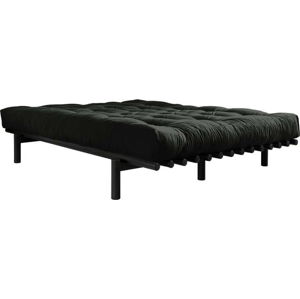 Dvoulůžková postel z borovicového dřeva s matrací Karup Design Pace Comfort Mat Black/Black, 140 x 200 cm