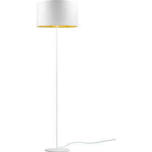 Bílá stojací lampa s detailem ve zlaté barvě Sotto Luce Mika, ⌀ 40 cm