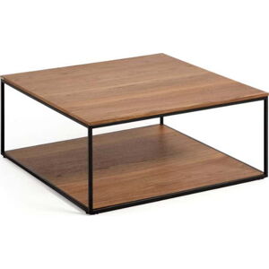 Hnědý konferenční stolek s deskou v dekoru ořechového dřeva 80x80 cm Yona - Kave Home