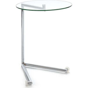 Kulatý odkládací stolek se skleněnou deskou 46x51 cm Hardy – Tomasucci