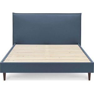 Modrá čalouněná dvoulůžková postel s roštem 180x200 cm Sary – Bobochic Paris