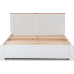 Bílá dvoulůžková postel s úložným prostorem Marckeric Gabi, 160 x 200 cm