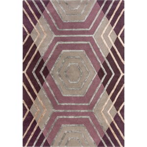 Fialový vlněný koberec Flair Rugs Harlow, 120 x 170 cm