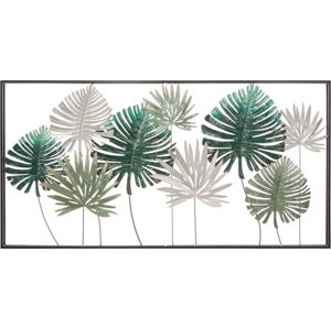 Kovová závěsná dekorace se vzorem palmových listů Mauro Ferretti Leaf, 134,5 x 68,5 cm