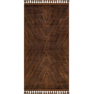 Hnědý pratelný koberec běhoun 200x80 cm - Vitaus