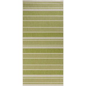 Zelený venkovní koberec Bougari Strap, 80 x 200 cm