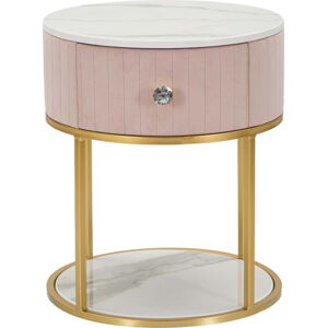Růžový noční stolek Montpellier - Mauro Ferretti