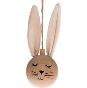 Béžová dřevěná velikonoční závěsná dekorace Dakls Bunny
