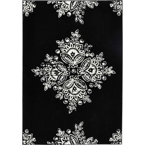 Černobílý koberec Hanse Home Gloria Blossom, 200 x 290 cm