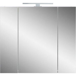 Bílá koupelnová skříňka se zrcadlem 76x71 cm - Germania