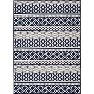 Modro-bílý venkovní koberec Universal Cannes ZigZag, 230 x 160 cm