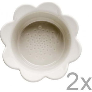 Sada 2 béžových porcelánových misek Sagaform Piccadilly Flowers, 13 x 6,5 cm