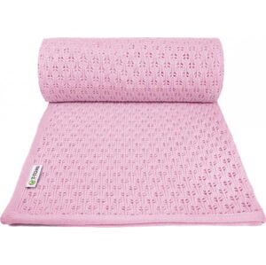 Růžová pletená dětská deka s podílem bavlny T-TOMI Summer, 80 x 100 cm