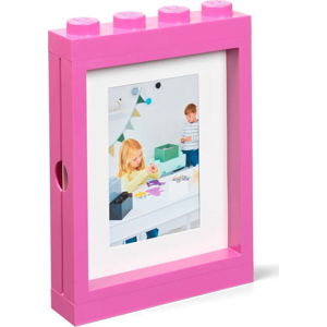 Růžový rámeček na fotku LEGO®, 19,3 x 26,8 cm