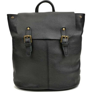 Černý kožený batoh Roberta M, 34.5 x 33 cm