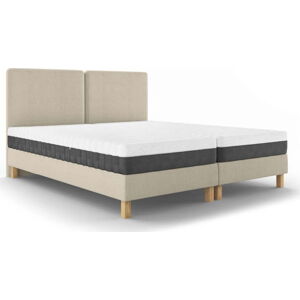 Béžová čalouněná dvoulůžková postel s roštem 140x200 cm Lotus – Mazzini Beds