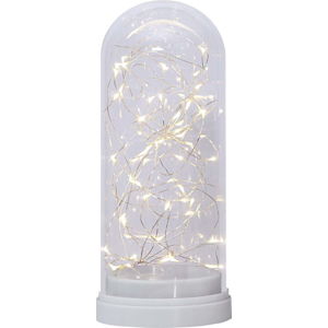 Bílá světelná LED dekorace Star Trading Glass Dome, výška 25 cm
