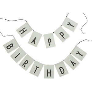 Světle zelená girlanda Design Letters Happy Birthday
