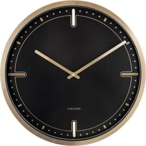 Černé nástěnné hodiny Karlsson Dots, ø 42 cm