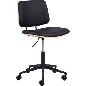 Černá kancelářská židle z imitace kůže Owen – Actona