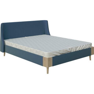 Modrá dvoulůžková postel ProSpánek Sara, 160 x 200 cm
