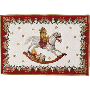 Červeno-bílé bavlněné prostírání s vánočním motivem Villeroy & Boch Toys, 48 x 32 cm