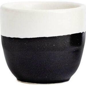 Černo-bílý kameninový šálek ÅOOMI Luna, 200 ml