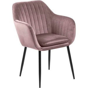 Růžová jídelní židle s kovovým podnožím Bonami Essentials Emilia