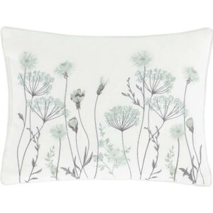 Bílo-zelený polštář Catherine Lansfield Meadowsweet Floral, 30 x 40 cm