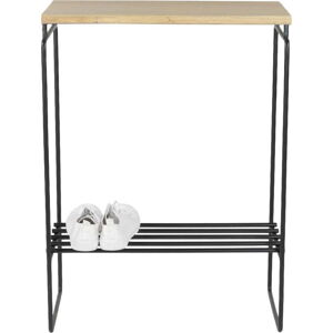 Konzolový stolek v černo-přírodní barvě s deskou z dubového dřeva 29x57 cm Clint – Spinder Design
