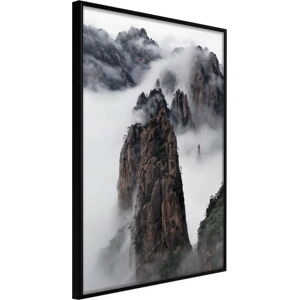 Plakát v rámu Artgeist Clouds Pierced by Mountain Peaks, 20 x 30 cm