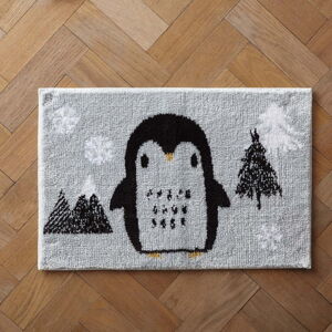 Světle šedá koupelnová předložka 40x60 cm Cosy Penguin – Catherine Lansfield